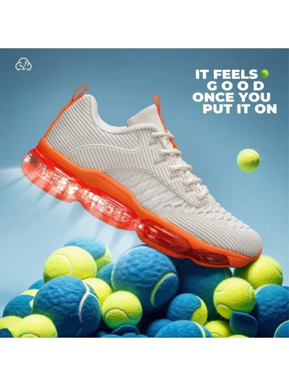 Women's Beige Orange Air Cushion Basketball Breathable Trainers Sneaker Shoes